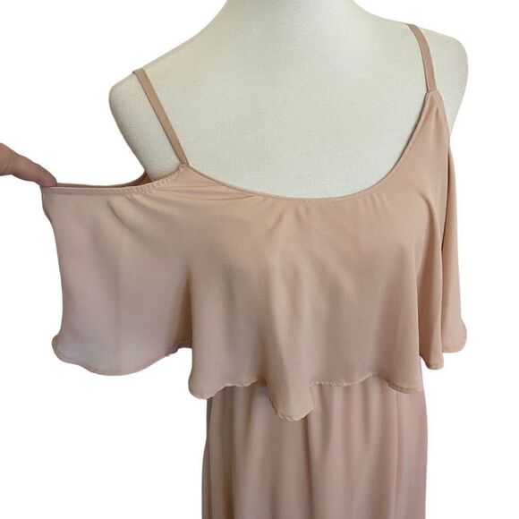 Show Me Your Mumu Caitlin Ruffle Maxi Dress Light Pink Blush Medium - Picture 4 of 10